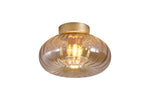 Celestial 1Lt Flush, Gold Metal with Amber Glass