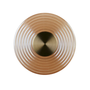 Searchlight Electric Cleo LED Wall Light, Antique Brass Metal with Amber Glass 32210AM