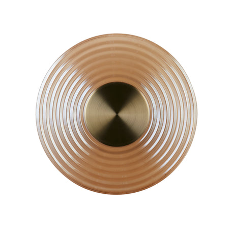 Searchlight Electric Cleo LED Wall Light, Antique Brass Metal with Amber Glass 32210AM