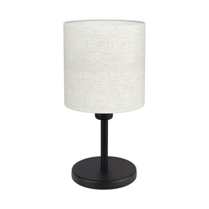 Eglo EU Montetto 1 Table Lamp Natural Fabric Shade with Black Steel Base, E14