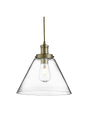 Pyramid  Pendant  - Antique Brass Metal & Glass