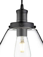 Searchlight Electric Pyramid  Pendant  - Black Metal & Glass 3228BK