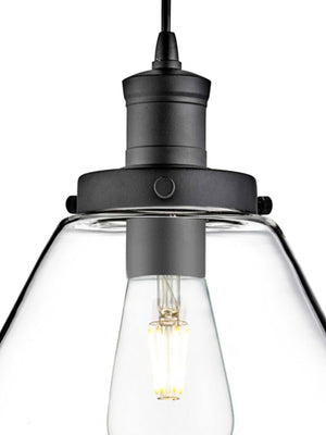 Searchlight Electric Pyramid  Pendant  - Black Metal & Glass 3228BK