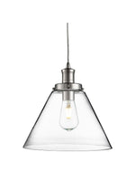 Pyramid  Pendant  - Chrome Metal & Glass
