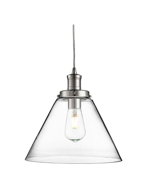 Pyramid  Pendant  - Chrome Metal & Glass