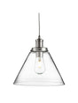 Pyramid  Pendant  - Chrome Metal & Glass