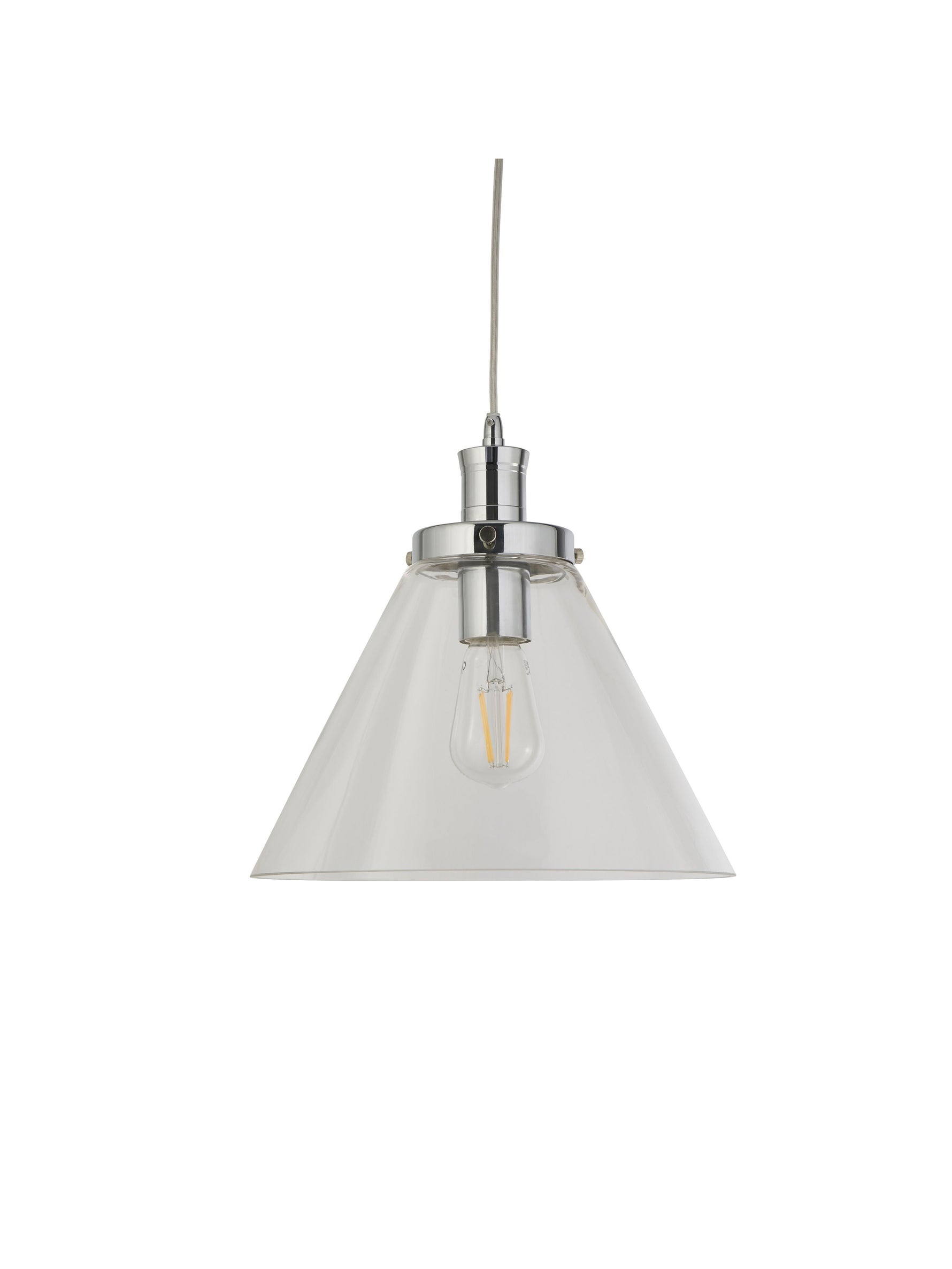Searchlight Electric Pyramid  Pendant  - Chrome Metal & Glass 3228CC