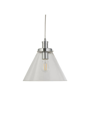 Searchlight Electric Pyramid  Pendant  - Chrome Metal & Glass 3228CC