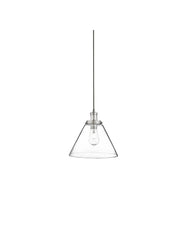 Pyramid  Pendant  - Satin Silver Metal & Glass