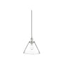 Pyramid  Pendant  - Satin Silver Metal & Glass