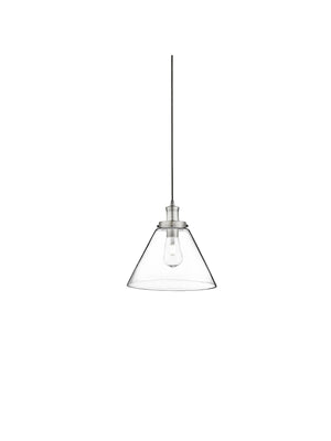 Searchlight Electric Pyramid  Pendant  - Satin Silver Metal & Glass 3228SS