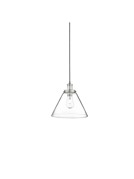 Searchlight Electric Pyramid  Pendant  - Satin Silver Metal & Glass 3228SS
