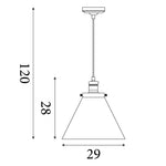 Searchlight Electric Pyramid  Pendant  - Satin Silver Metal & Glass 3228SS