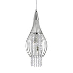 Rocket 2Lt Pendant - Chrome Metal & Crystal