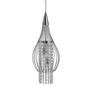 Searchlight Electric Rocket 2Lt Pendant - Chrome Metal & Crystal 3242-2CC