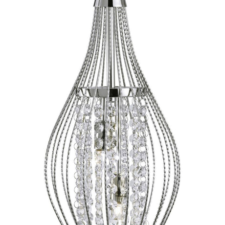 Searchlight Electric Rocket 2Lt Pendant - Chrome Metal & Crystal 3242-2CC