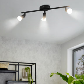 Eglo EU Buzz-LED Black Steel 3 Light Spotlight