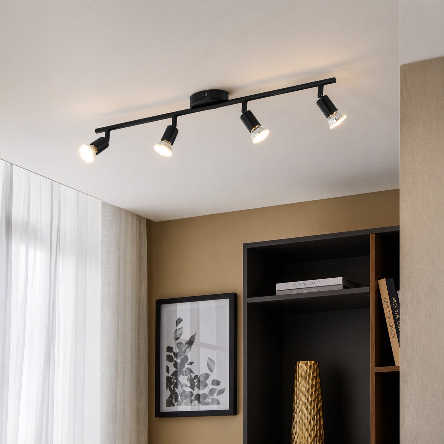 Eglo EU Dakar 1 Satin Nickel Steel & Glass Classic Design 4-Light Spotlight product image - Endon Lighting from First Light Direct with great prices and fast UK delivery