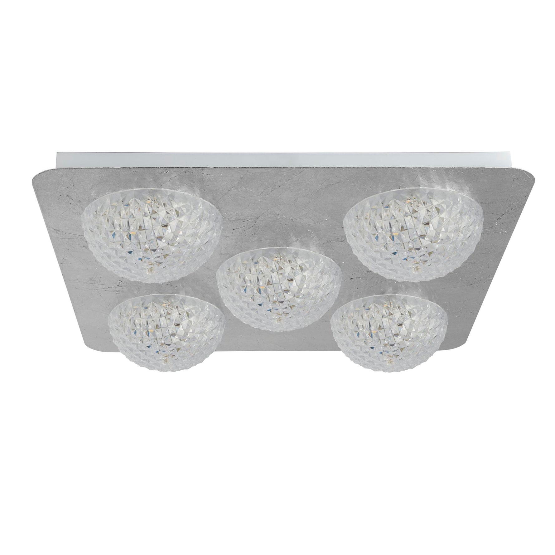 Searchlight Electric Celestia 5Lt Flush - Silver Metal & Acrylic 32511-5SI