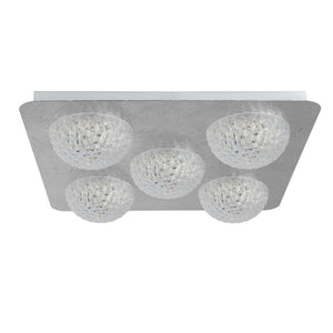 Searchlight Electric Celestia 5Lt Flush - Silver Metal & Acrylic 32511-5SI