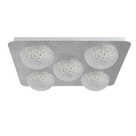 Searchlight Electric Celestia 5Lt Flush - Silver Metal & Acrylic 32511-5SI