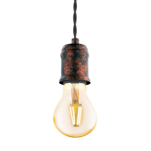 Eglo EU Yorth Single Pendant Light E27 Copper Black