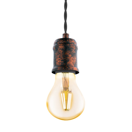 Eglo EU Yorth Single Pendant Light E27 Copper Black
