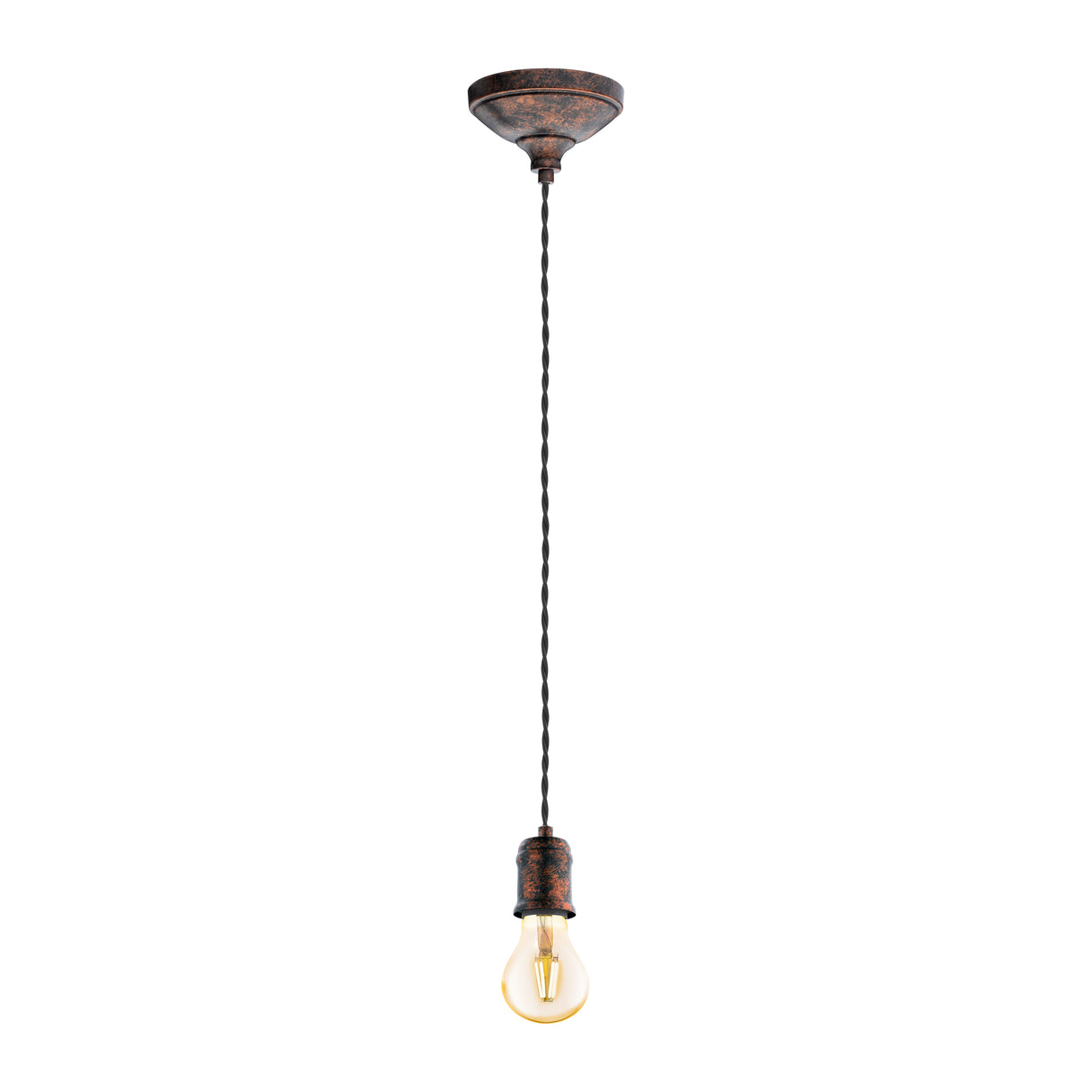 Eglo EU Yorth Single Pendant Light E27 Copper Black