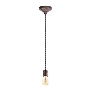Eglo EU Yorth Single Pendant Light E27 Copper Black
