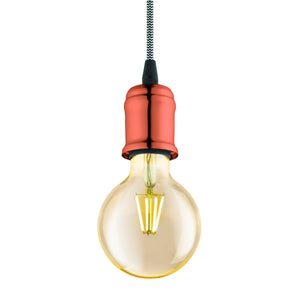 Eglo EU Yorth Single Pendant Light E27 Copper