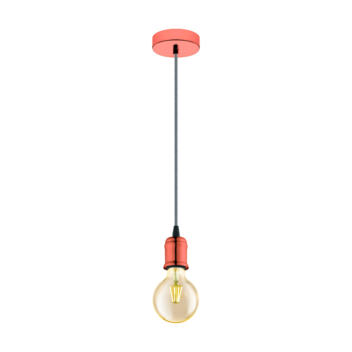 Eglo EU Yorth Single Pendant Light E27 Copper