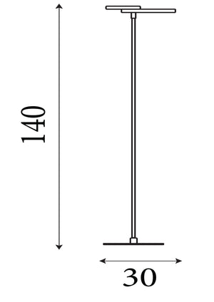 Searchlight Electric Space LED Floor Lamp, Black Metal 32803BK