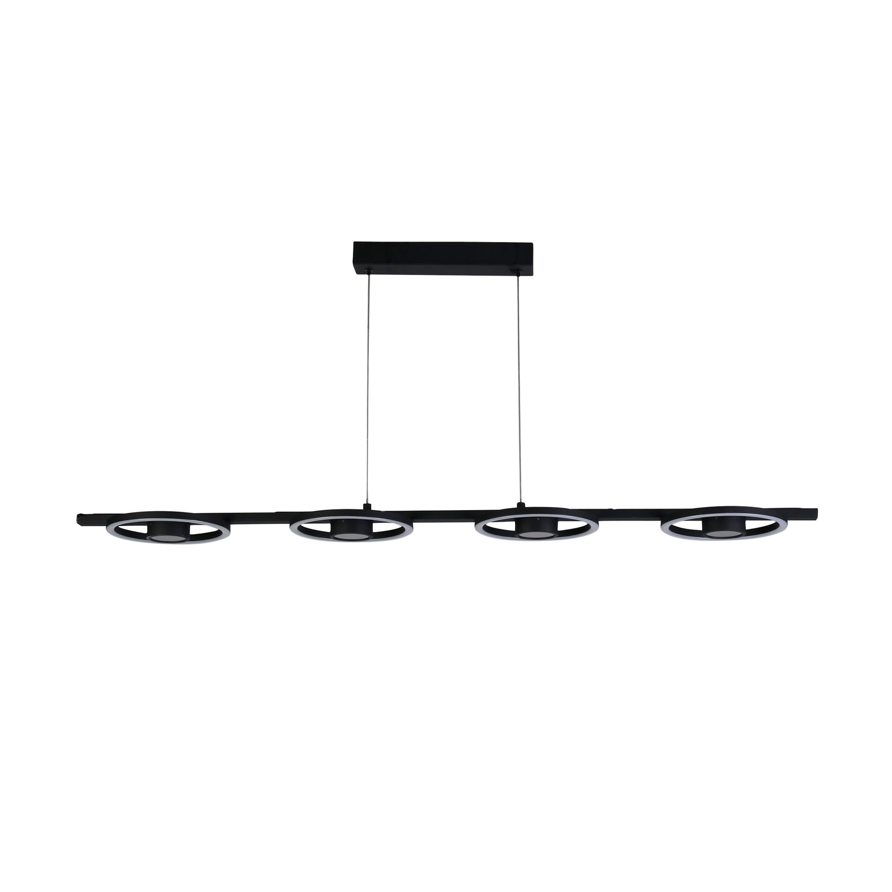 Searchlight Electric Space 4Lt LED Bar Pendant, Black Metal 32804-4BK