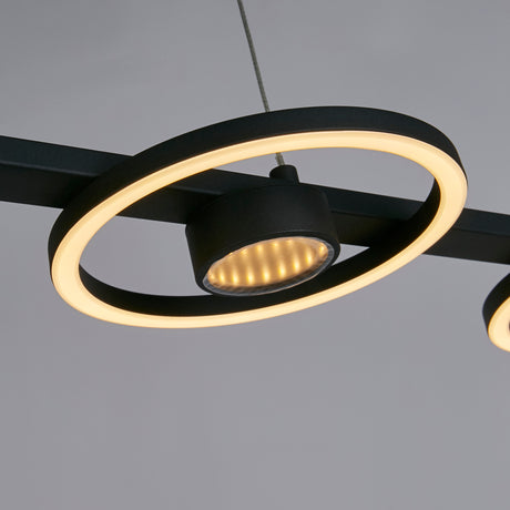 Searchlight Electric Space 4Lt LED Bar Pendant, Black Metal 32804-4BK