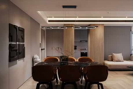 Searchlight Electric Space 4Lt LED Bar Pendant, Black Metal 32804-4BK