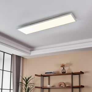 Eglo EU Salobrena 1 White Aluminium LED Ceiling Light, 120cm