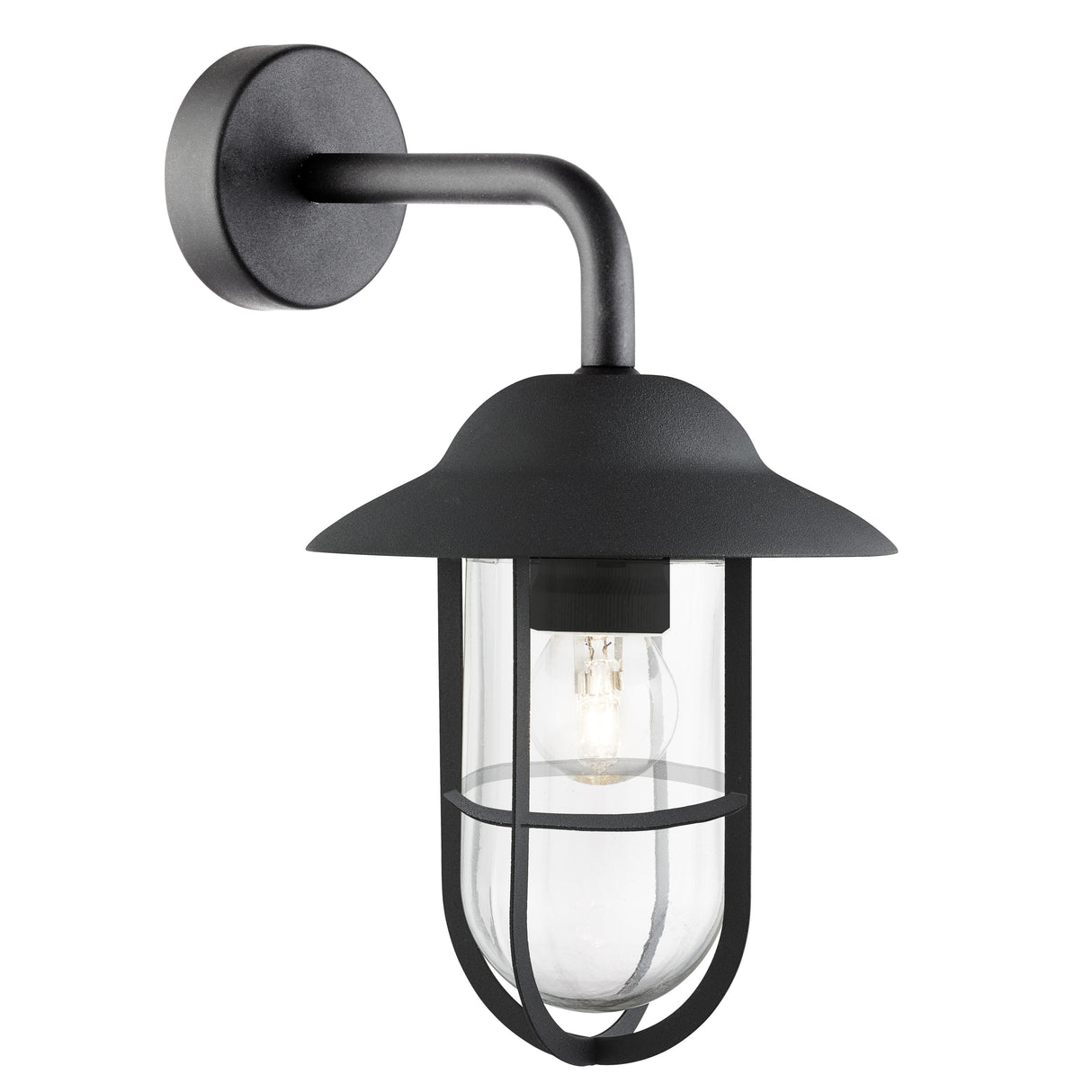 Toronto Outdoor Wall Light - Black Metal & Clear Glass