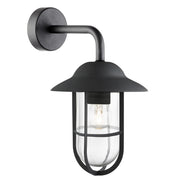 Toronto Outdoor Wall Light - Black Metal & Clear Glass