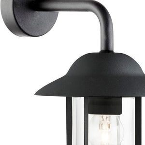 Searchlight Electric Toronto Outdoor Wall Light - Black Metal & Clear Glass 3291BK