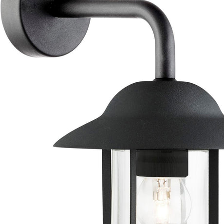 Searchlight Electric Toronto Outdoor Wall Light - Black Metal & Clear Glass 3291BK