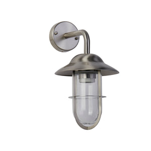 Searchlight Electric Toronto Outdoor Wall Light- Satin Silver Metal & Clear Glass 3291SS