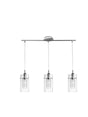 Duo I  3Lt Bar Pendant - Chrome Metal & Double Glass