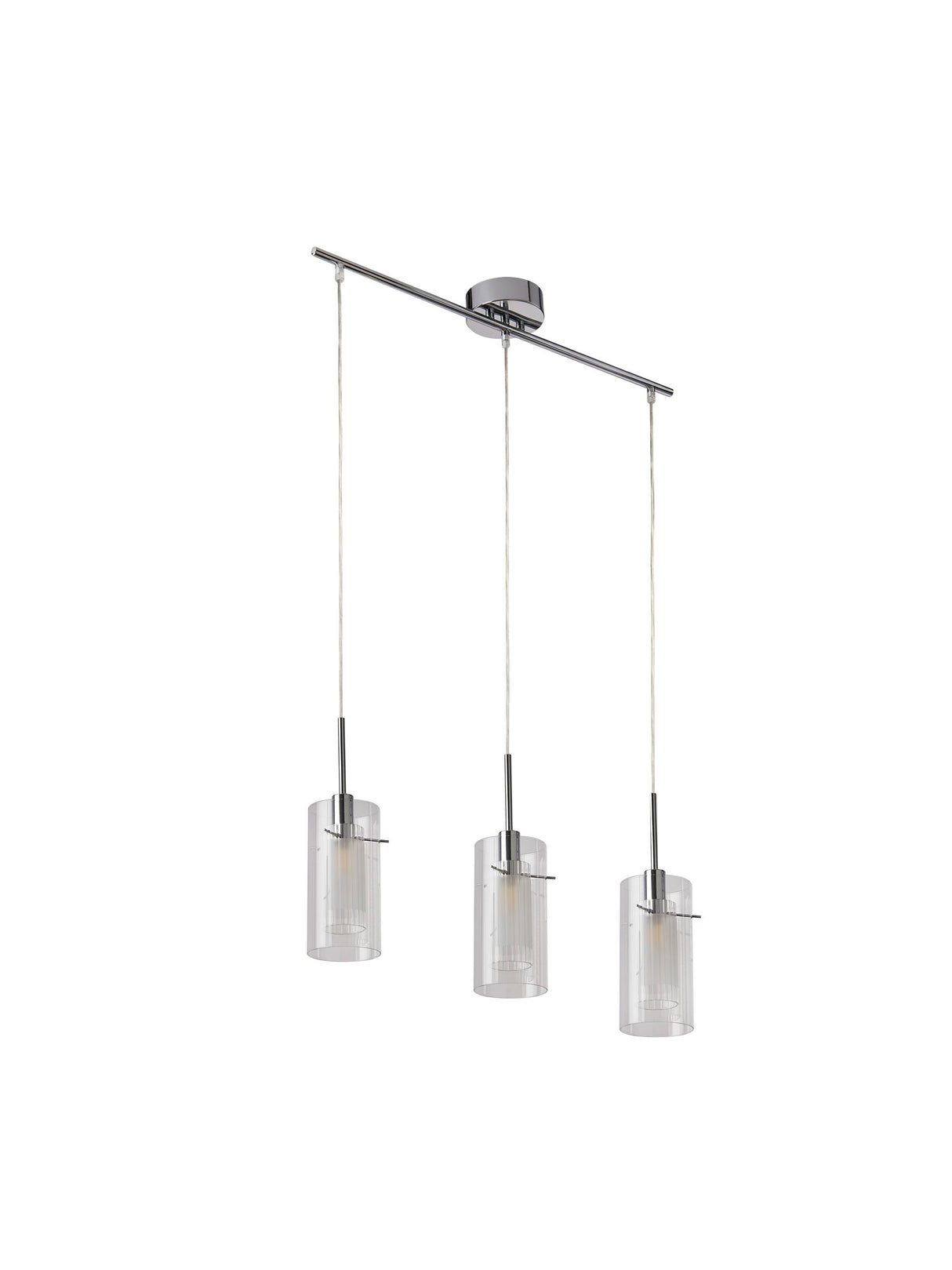 Searchlight Electric Duo I  3Lt Bar Pendant - Chrome Metal & Double Glass 3303-3CC