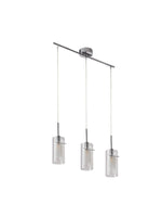 Searchlight Electric Duo I  3Lt Bar Pendant - Chrome Metal & Double Glass 3303-3CC