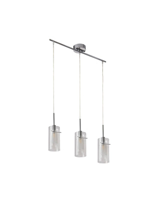 Searchlight Electric Duo I  3Lt Bar Pendant - Chrome Metal & Double Glass 3303-3CC