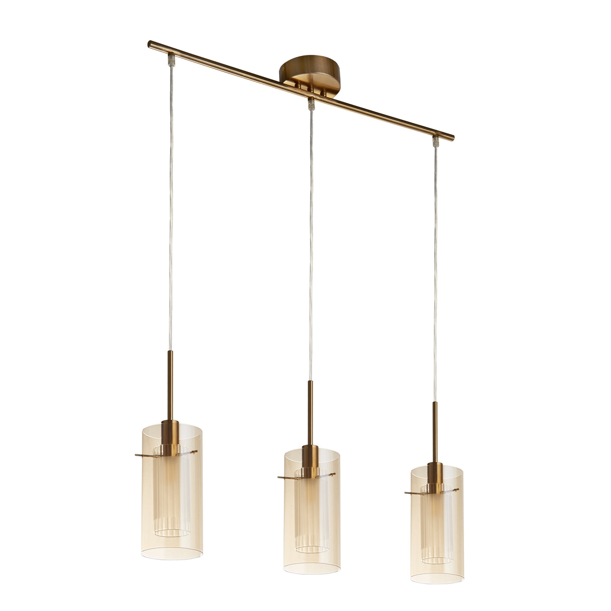 Searchlight Electric Duo III 3Lt Bar Pendant - Bronze Metal & Champagne Glass 3303-3CP