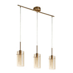 Searchlight Electric Duo III 3Lt Bar Pendant - Bronze Metal & Champagne Glass 3303-3CP