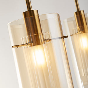 Searchlight Electric Duo III 3Lt Bar Pendant - Bronze Metal & Champagne Glass 3303-3CP