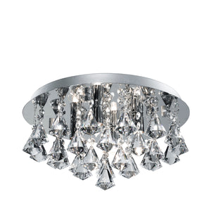 Hanna 4Lt Flush  - Chrome Metal & Clear Crystal