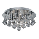 Searchlight Electric Hanna 4Lt Flush  - Chrome Metal & Clear Crystal 3304-4CC